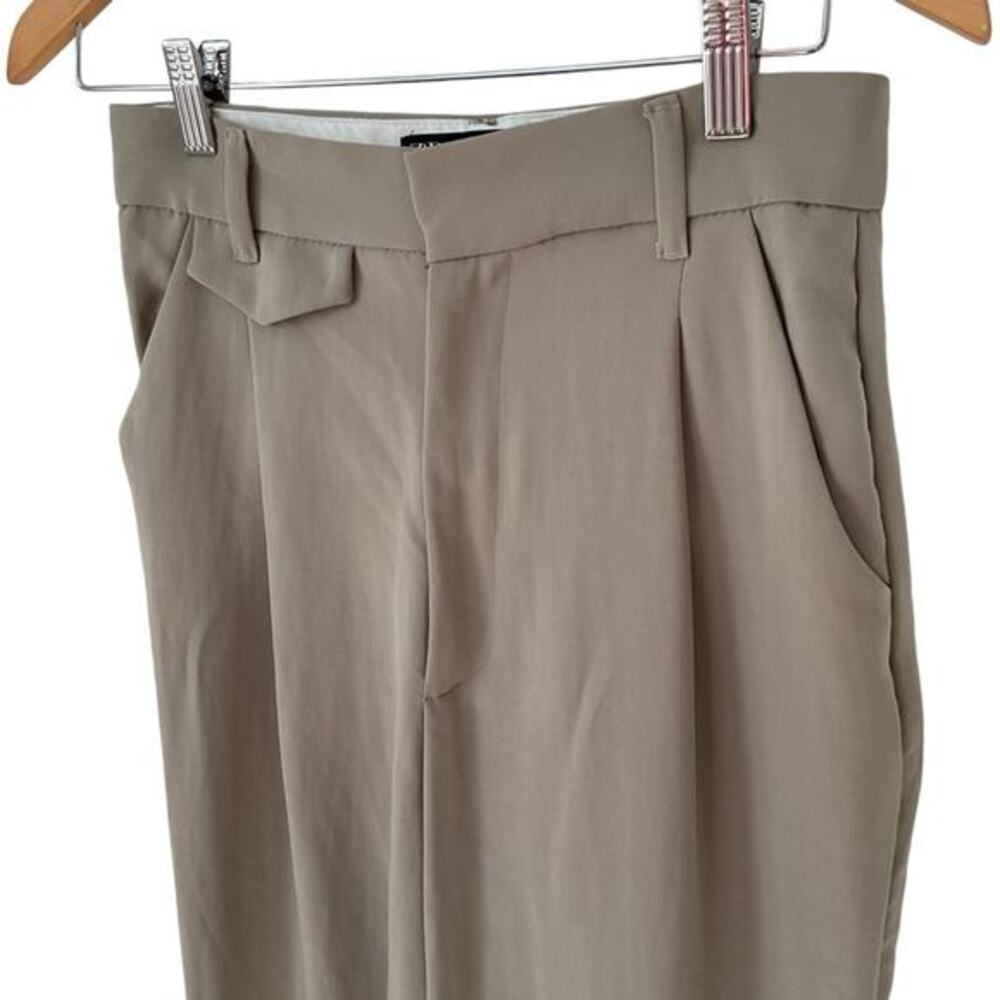 Zara pleated trousers beige small high waisted small - Picture 3 of 5